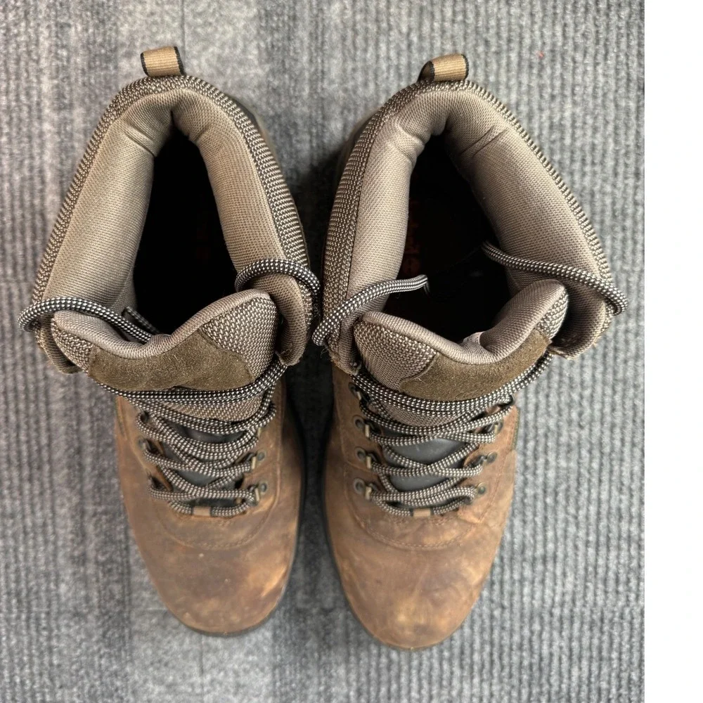 Timberland White Ledge Waterproof Hiking Boots Mens 15W Brown Leather A5546